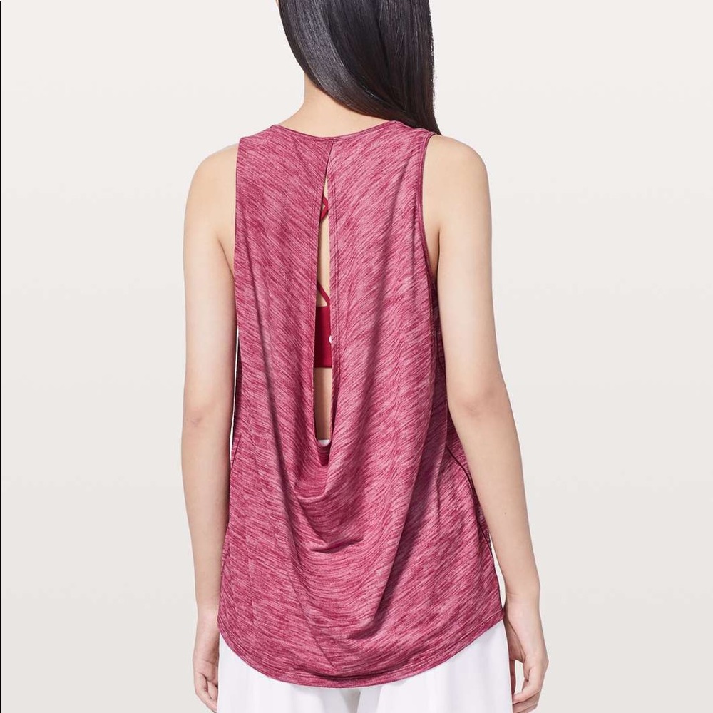 Lululemon Low Key Tank *Silver Heathered Ruby Red